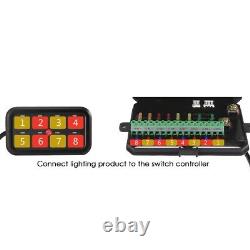 Panneau de commutation à 8 voies AUXBEAM RGB avec système de relais à LED, contrôle par application Bluetooth hors route.