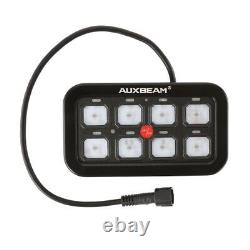 Panneau de commutation à 8 voies AUXBEAM RGB avec système de relais à LED, contrôle par application Bluetooth hors route.