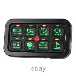 Panneau de commutation de contrôle RGB à 8 gangs, 12V/24V, avec relais LED pour Jeep tout-terrain, camion, VTT et VUS.
