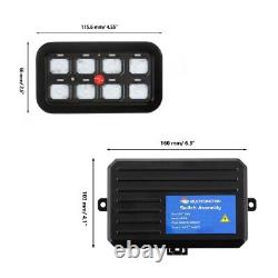Panneau de commutation de contrôle RGB à 8 gangs, 12V/24V, avec relais LED pour Jeep tout-terrain, camion, VTT et VUS.