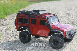 Traxxas 82056-4 TRX-4 Red Crawler Land Rover Defender 110 Rtr translated in French is 'Traxxas 82056-4 TRX-4 Crawler Rouge Land Rover Defender 110 Rtr'